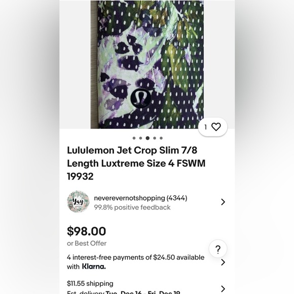 LULULEMON Women's Iris Wunder Under Crop Legging Luxtreme Activewear Multicolor - Picture 2 of 12